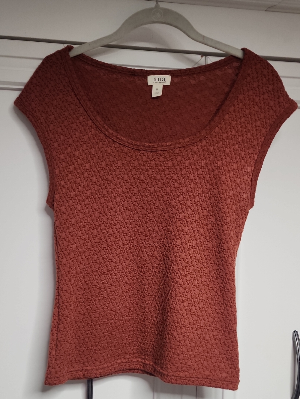 a.n.a Rust Textured Scoop-Neck Tank Top
